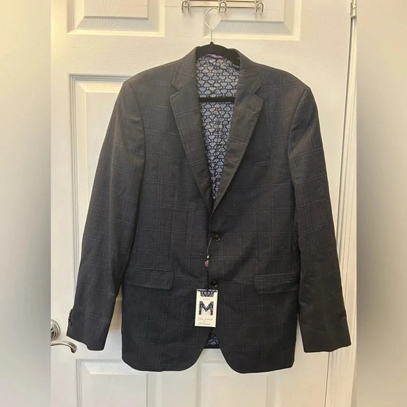 Ted Baker Endurance Black with Purple  Suit Jacket Blazer - Picture 1 of 6